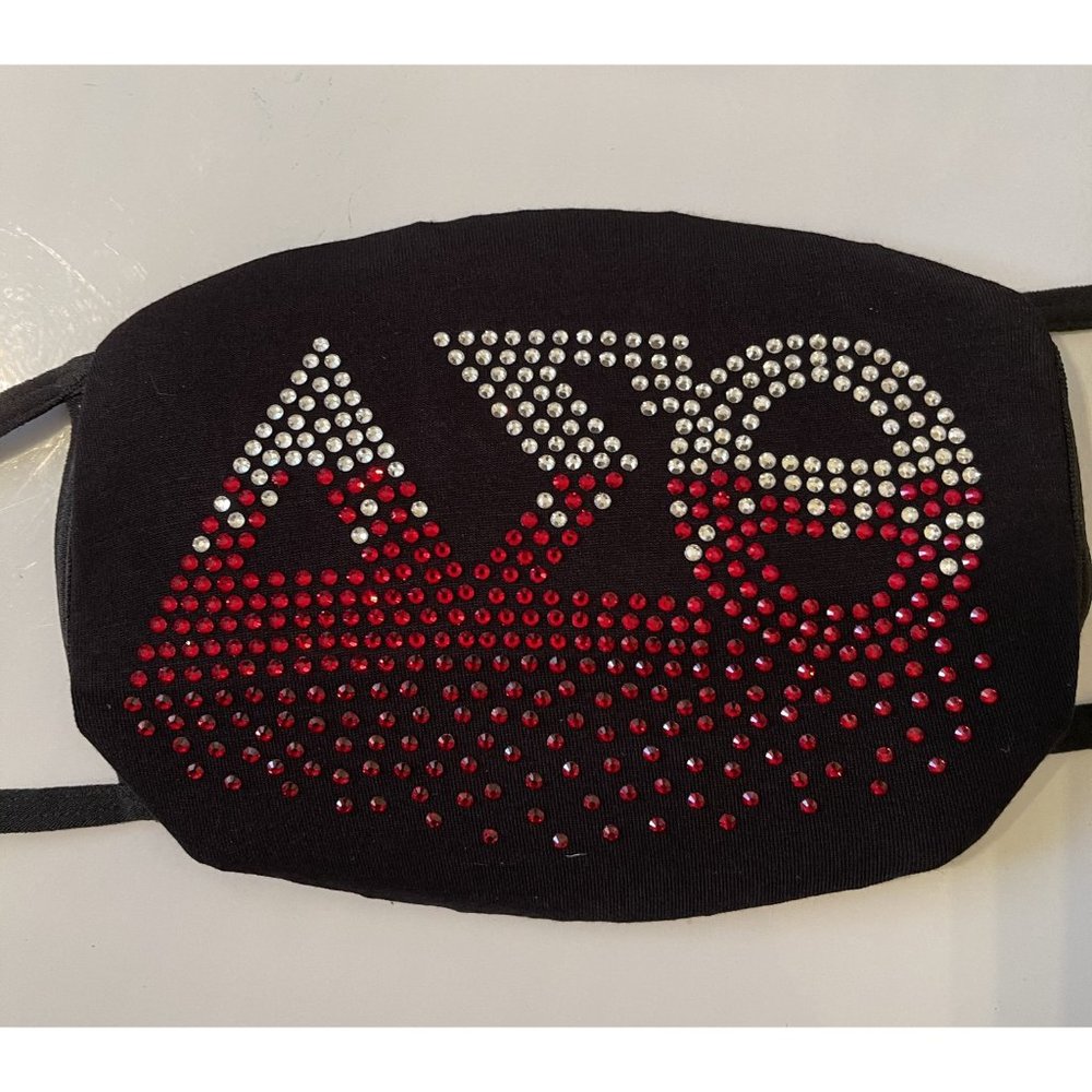 Delta Sigma Theta Red Roots Rhinestone Bling Face - Picture 2 of 11
